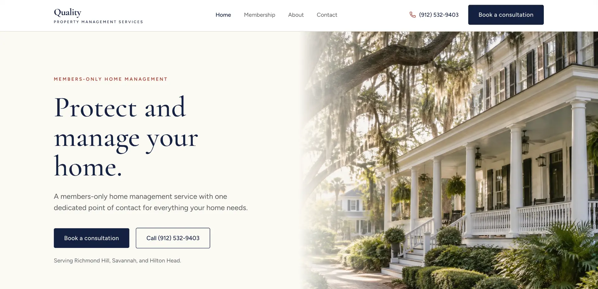 After: Quality Property Management Services redesigned homepage
