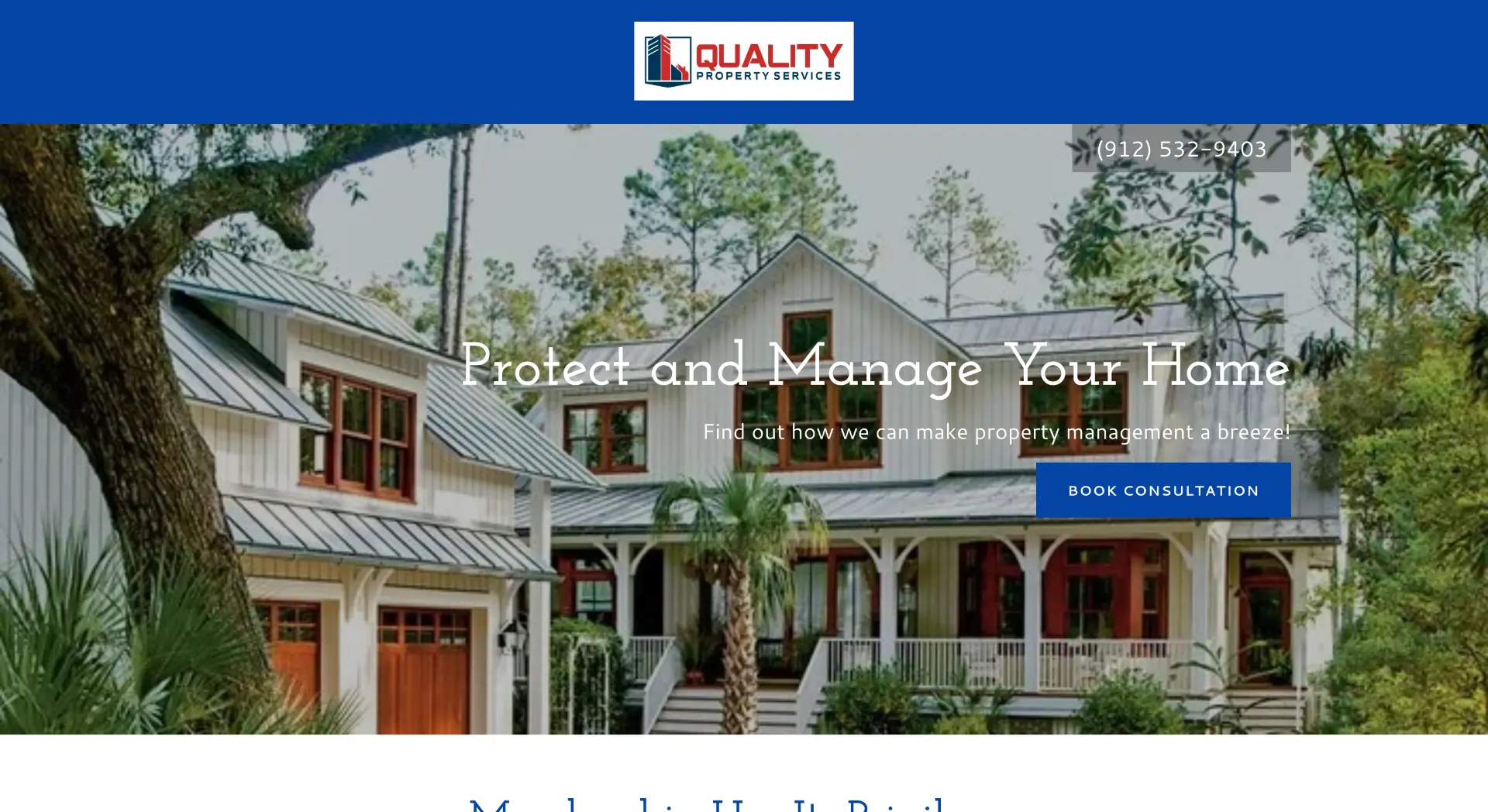 Before: Quality Property Management Services original homepage